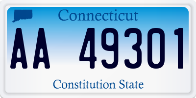 CT license plate AA49301