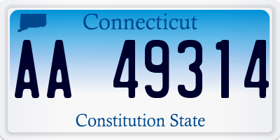 CT license plate AA49314