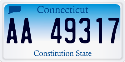 CT license plate AA49317