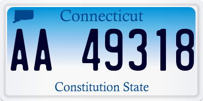 CT license plate AA49318