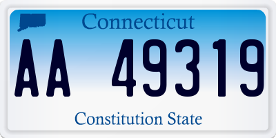 CT license plate AA49319