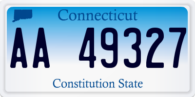 CT license plate AA49327