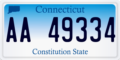 CT license plate AA49334