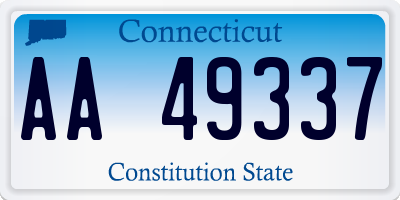 CT license plate AA49337