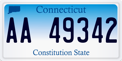 CT license plate AA49342