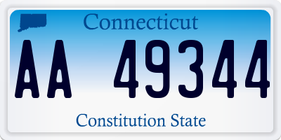 CT license plate AA49344