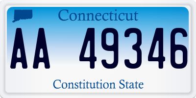 CT license plate AA49346