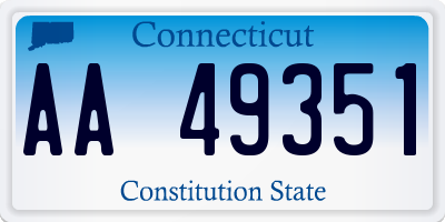 CT license plate AA49351