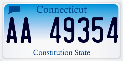 CT license plate AA49354