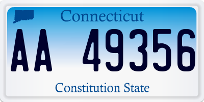 CT license plate AA49356