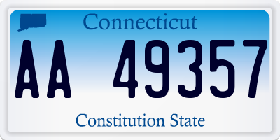 CT license plate AA49357