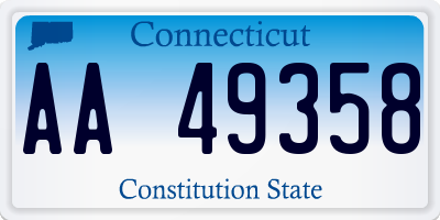 CT license plate AA49358