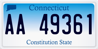 CT license plate AA49361