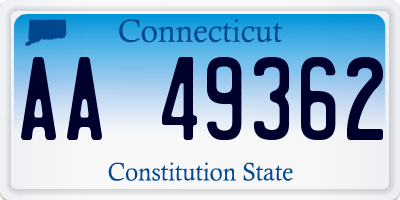 CT license plate AA49362