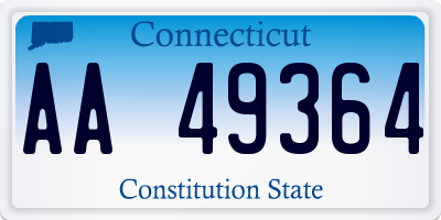 CT license plate AA49364