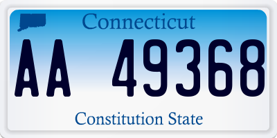 CT license plate AA49368