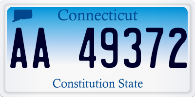 CT license plate AA49372