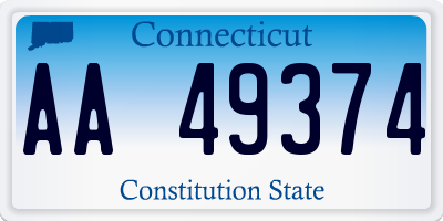 CT license plate AA49374