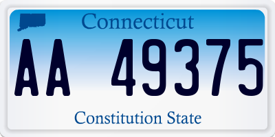 CT license plate AA49375