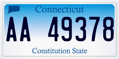 CT license plate AA49378