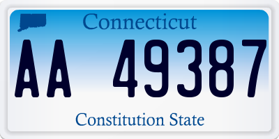 CT license plate AA49387