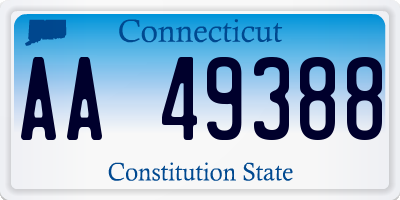 CT license plate AA49388