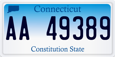 CT license plate AA49389