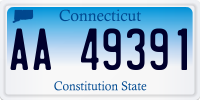 CT license plate AA49391