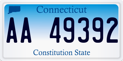 CT license plate AA49392