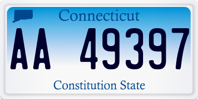 CT license plate AA49397