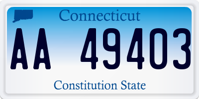 CT license plate AA49403