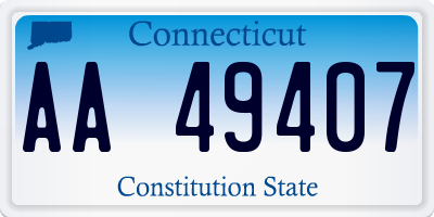 CT license plate AA49407