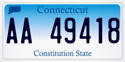 CT license plate AA49418