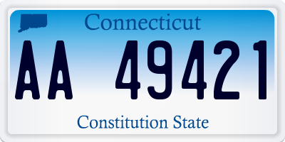 CT license plate AA49421