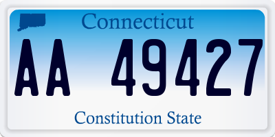 CT license plate AA49427