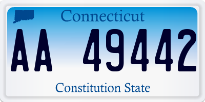 CT license plate AA49442