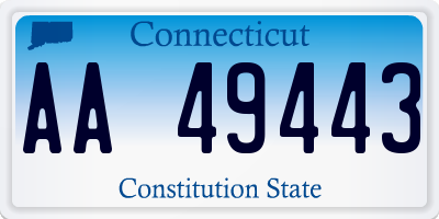 CT license plate AA49443