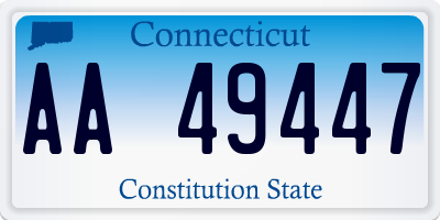 CT license plate AA49447