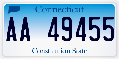 CT license plate AA49455