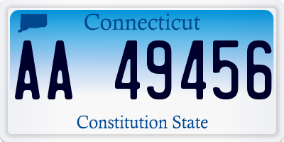 CT license plate AA49456