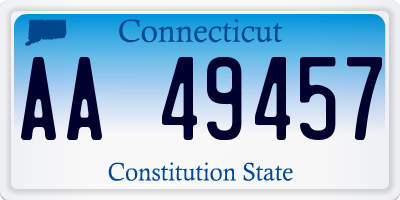 CT license plate AA49457