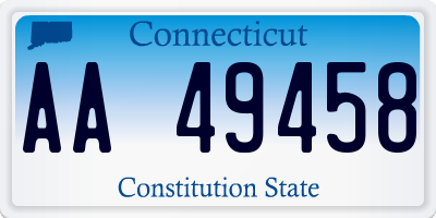 CT license plate AA49458