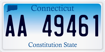 CT license plate AA49461