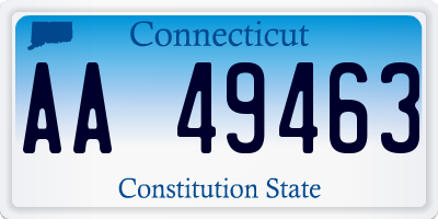 CT license plate AA49463