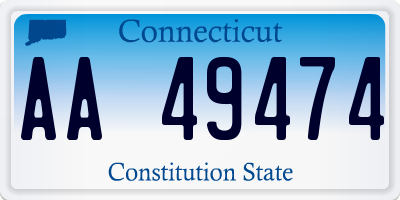 CT license plate AA49474