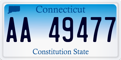 CT license plate AA49477