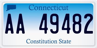 CT license plate AA49482