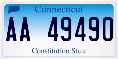 CT license plate AA49490