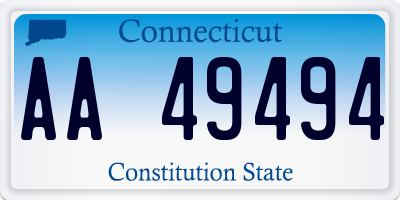 CT license plate AA49494