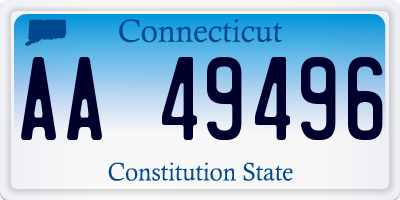 CT license plate AA49496